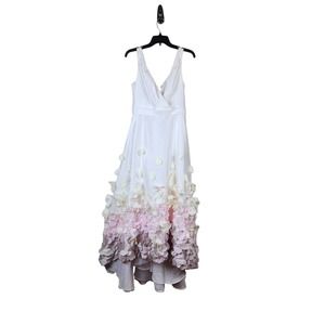 NWT Marchesa Notte 6 Applied Floral Taffeta Gown MAGNIFICENT